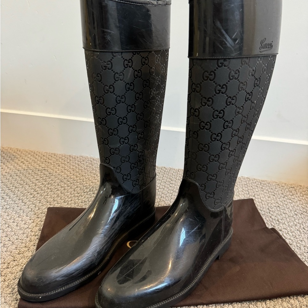 Gucci Black Rain Boots